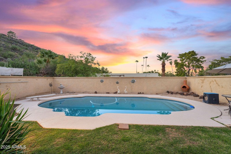 Twilight Backyard Pool