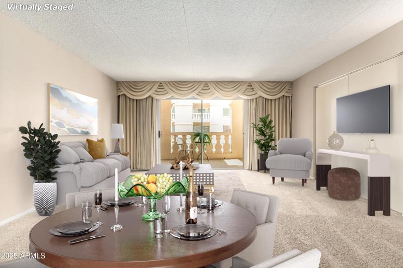 LIving, dining VIrtual staging