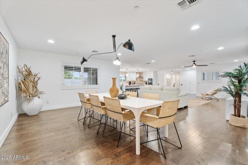 Dining area looking into living