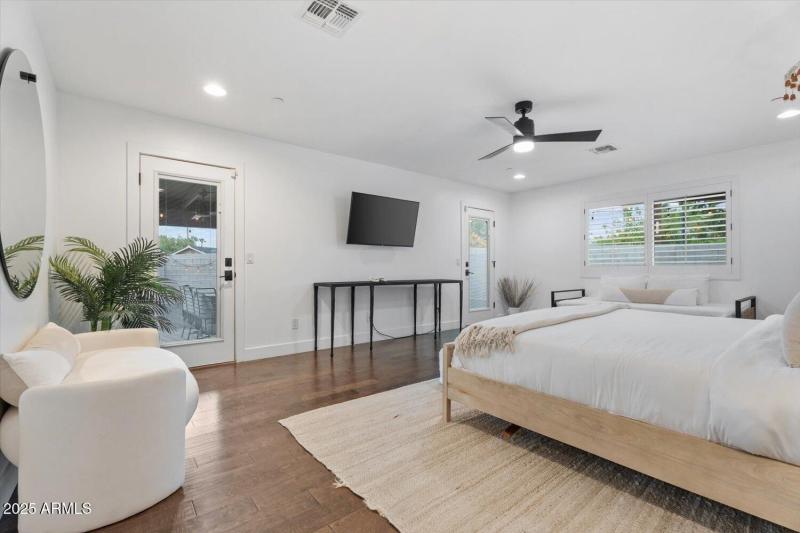 Exit to large private covered patio