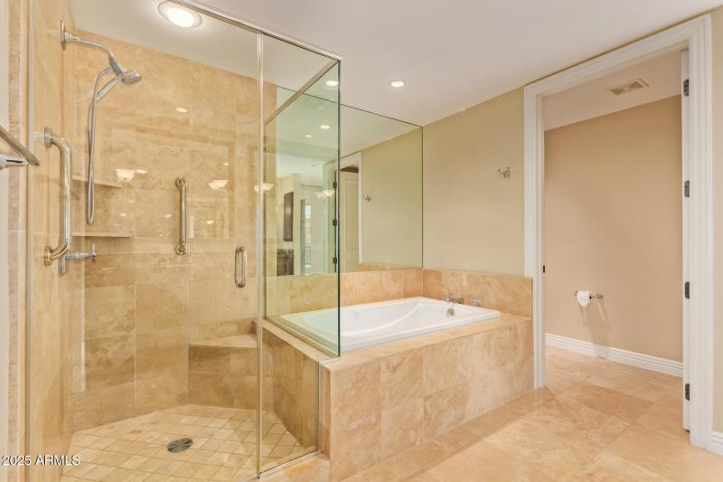 Primary Bathroom Tub and Shower