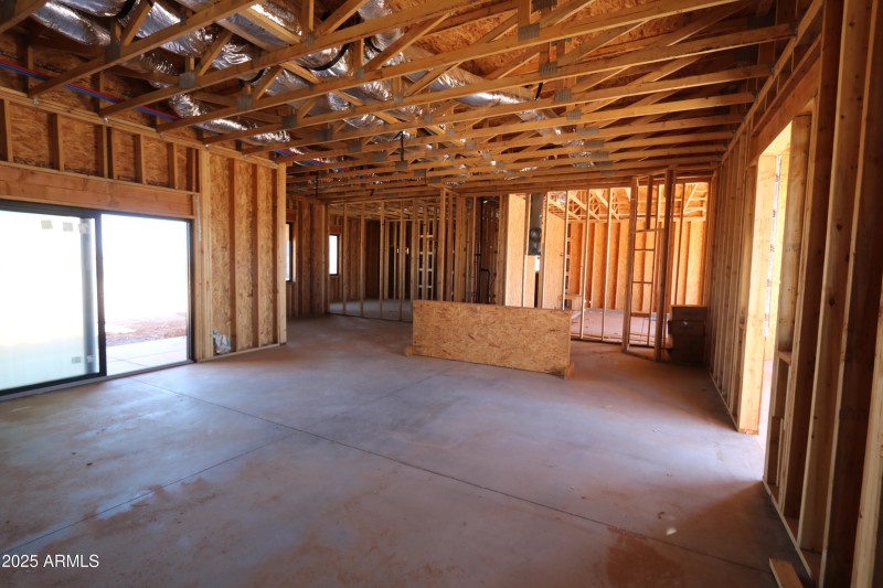 Inside great room and kitchen