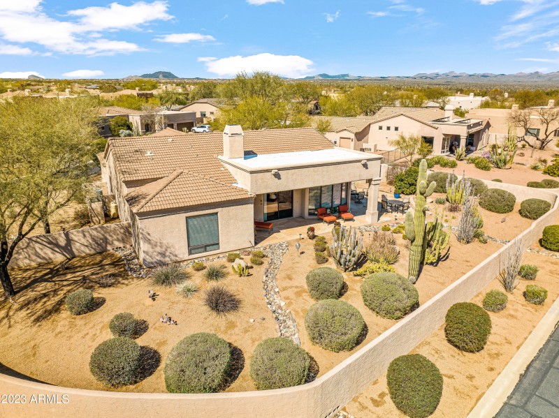 Aerial of backyard