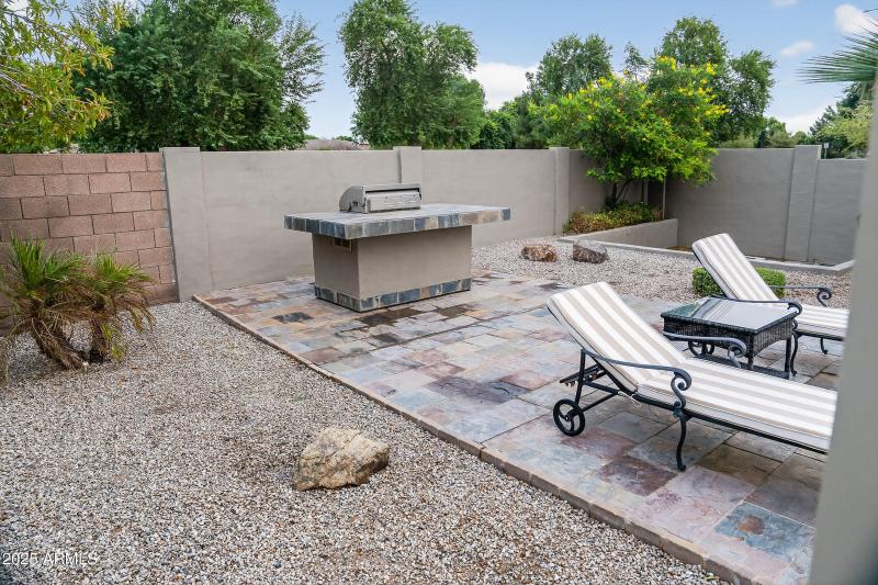 Built in BBQ and lounge area