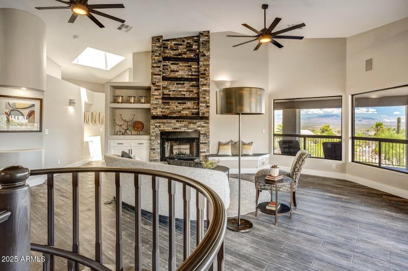 Stacked Stone Fireplace Accent