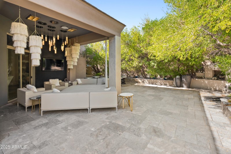 Inviting covered patio