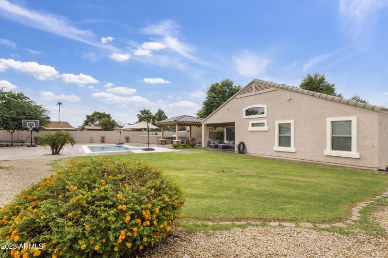 large yard with swimming pool