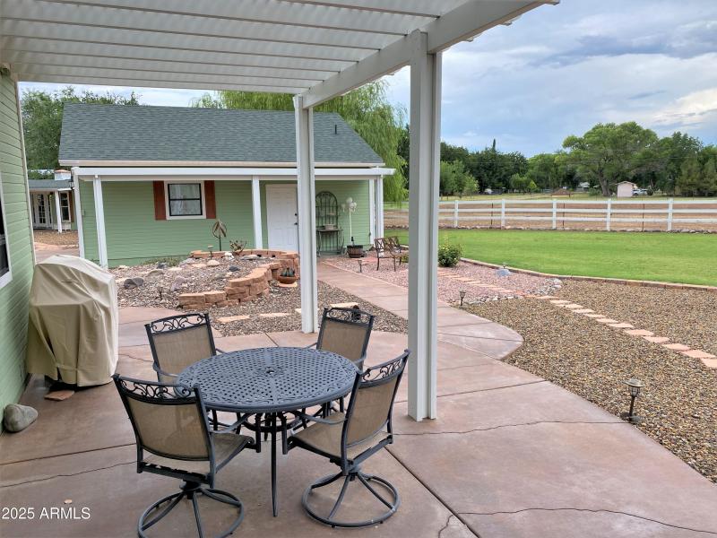 Patio & Garage in Back