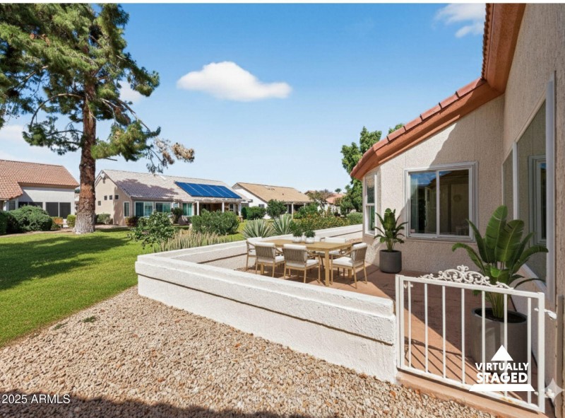 Expanded back Patio Virtually Staged