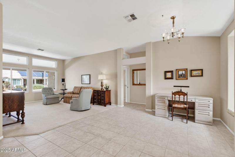 Living and Desk area from Foyer