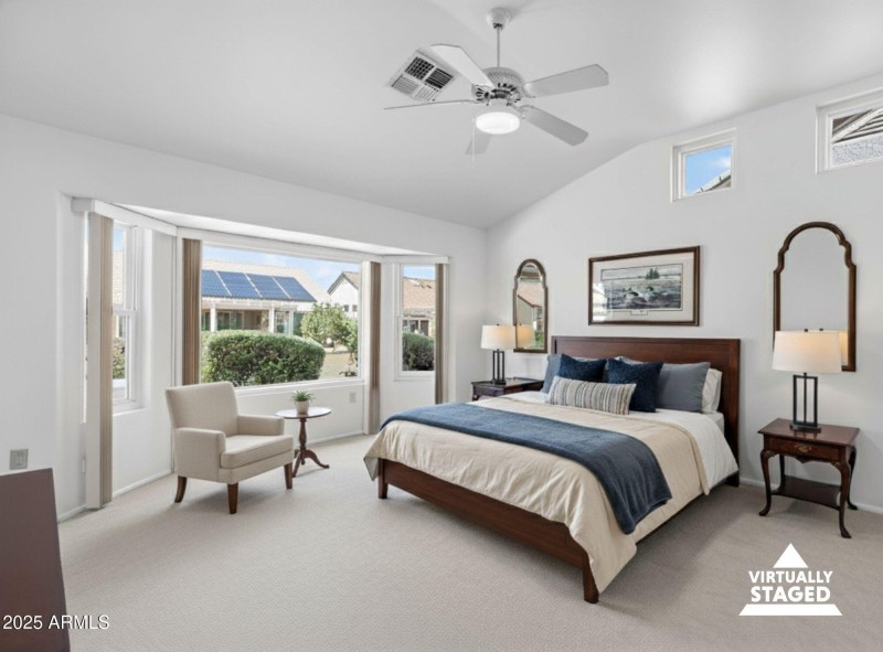 Virtually staged Primary Bedroom