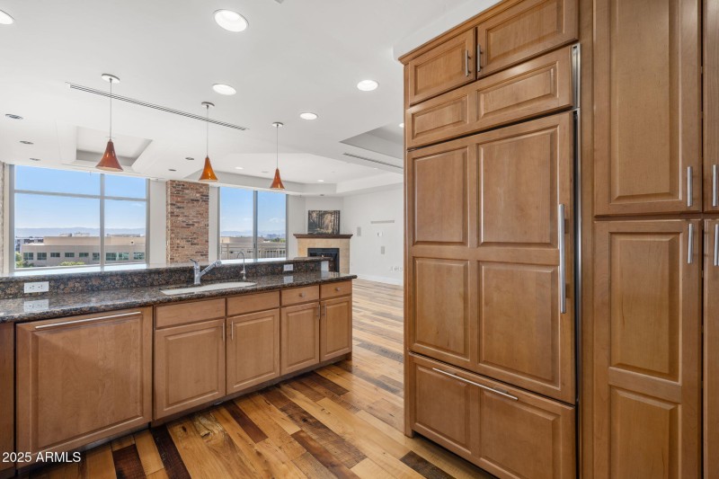 KITCHEN WITH SUBZERO REFRIGERATOR
