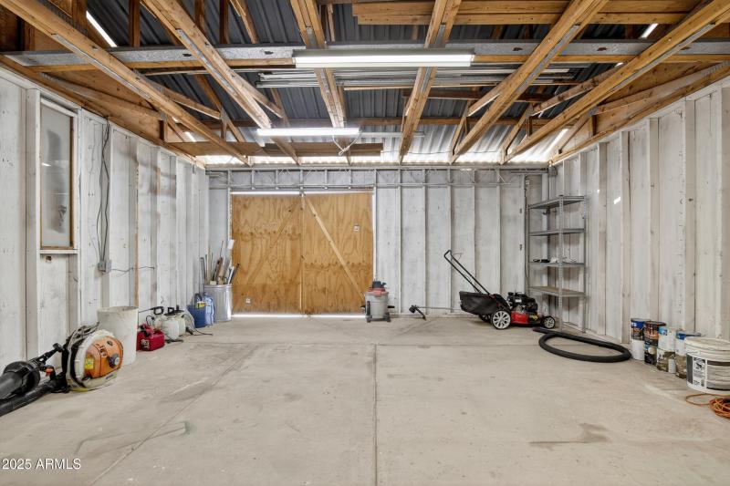 Detached shed interior