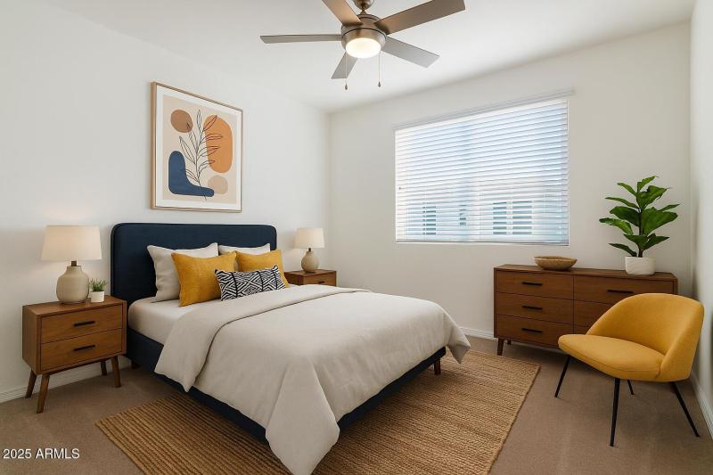Virtually stage front bedroom