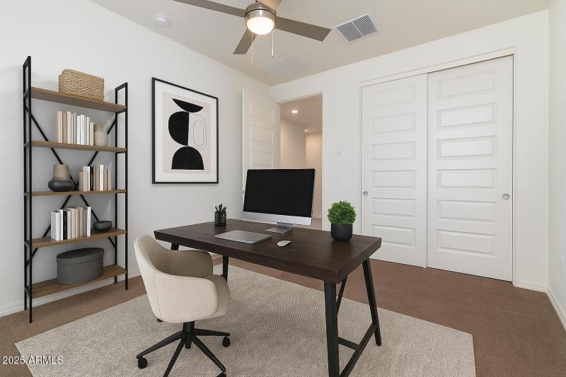 Virtually staged front bedroom