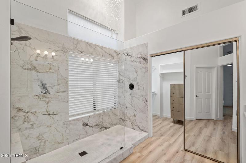 Glass enclosed Walk-in Shower