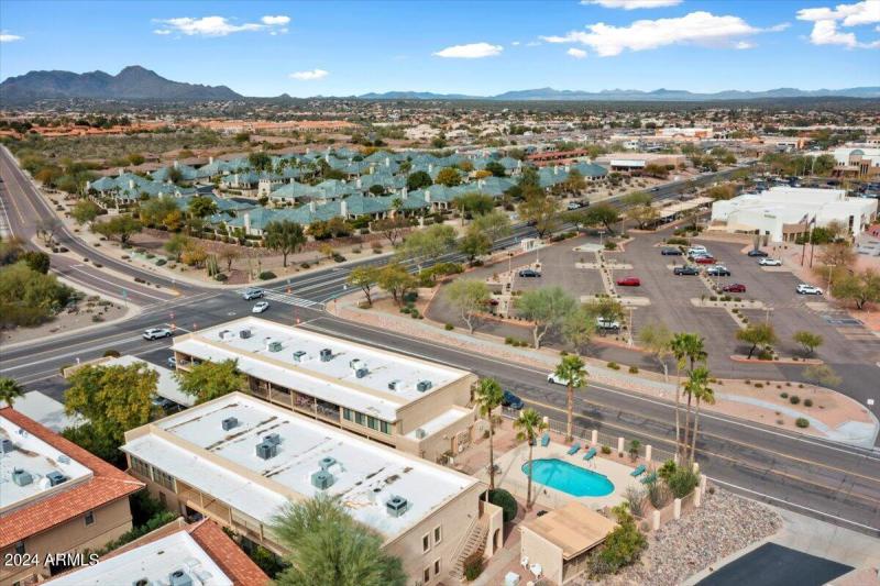 Aerial view looking NW Civic Plaza area