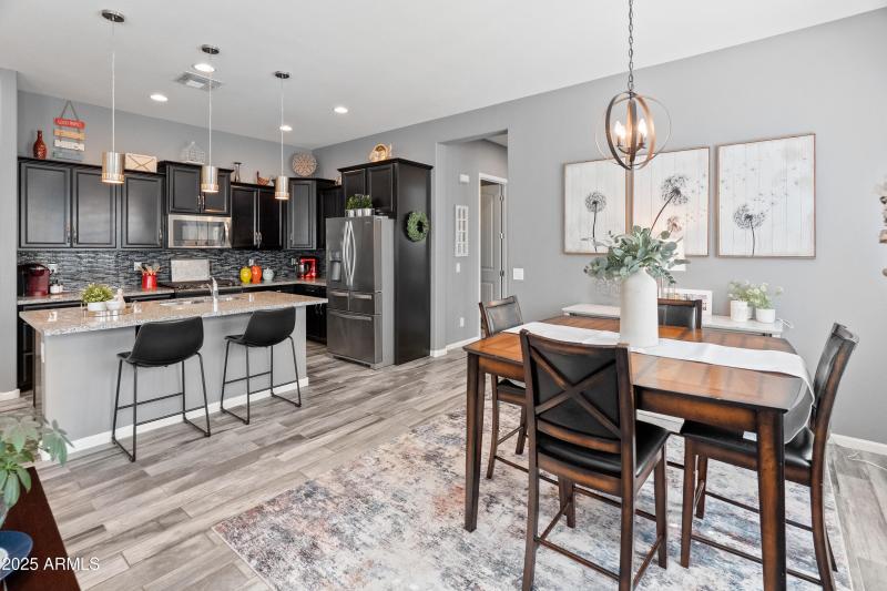 dining and kitchen