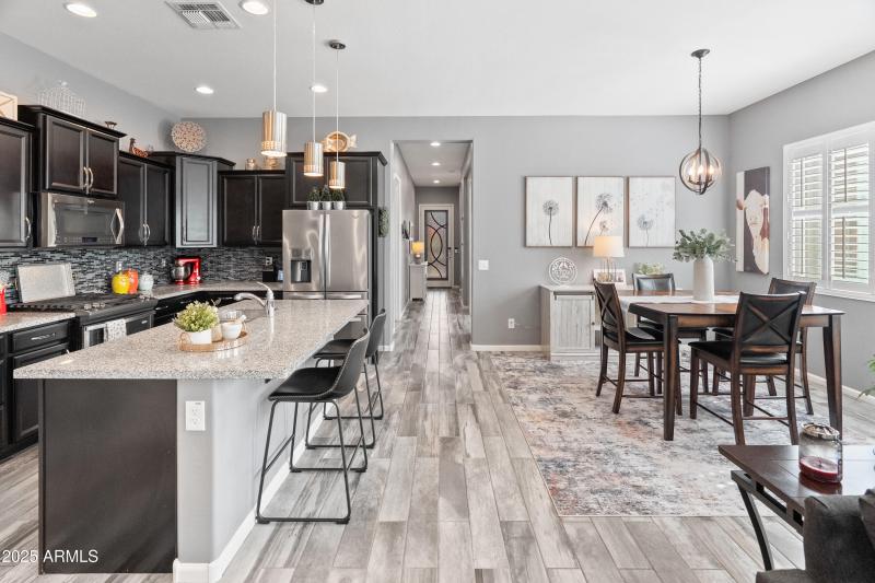 dining and kitchen