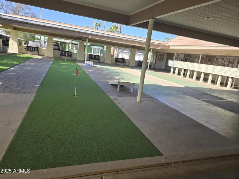 shuffleboard and putting green
