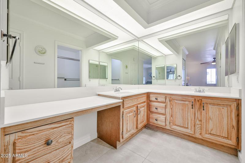 Primary bathroom with dual sink