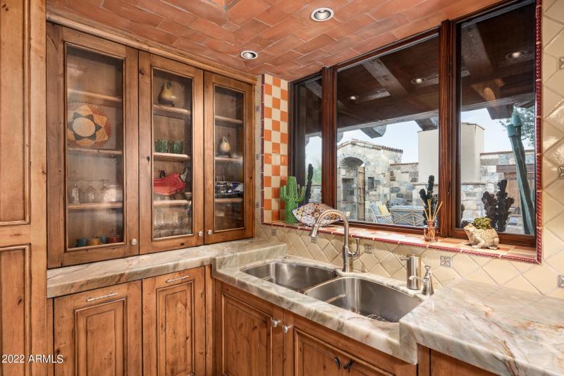 View to front courtyard from kitchen