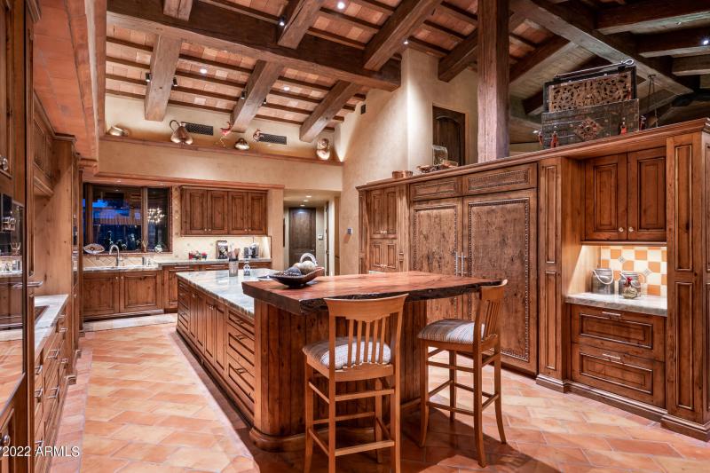 Kitchen and view to upstairs