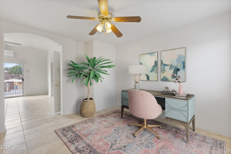 Virtually Staged Primary Bedroom Office