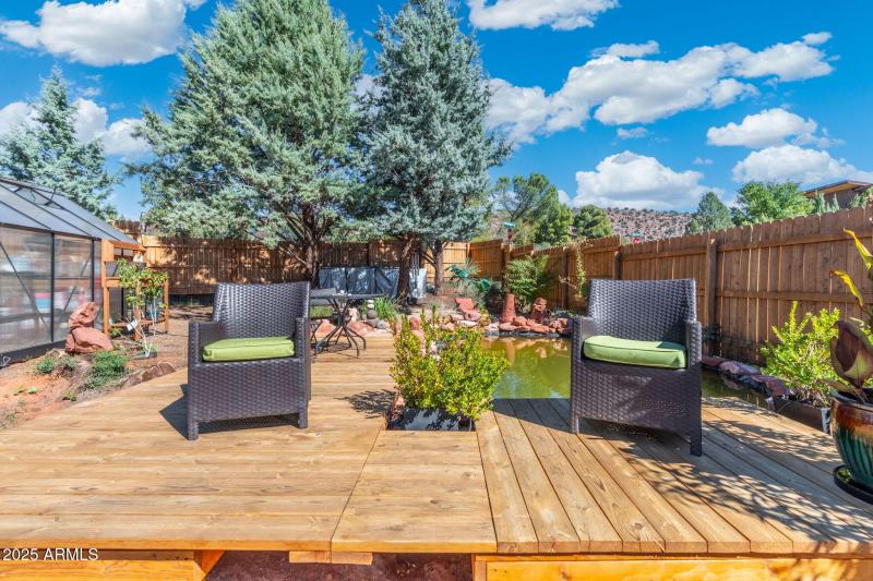 Yoga deck with Cathedral Rock views