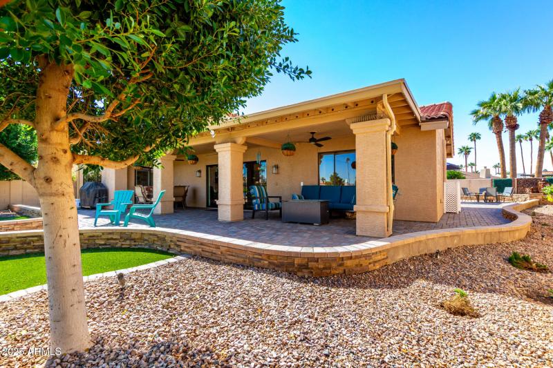 Rear patio with dog run