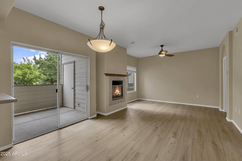 great room with patio doors