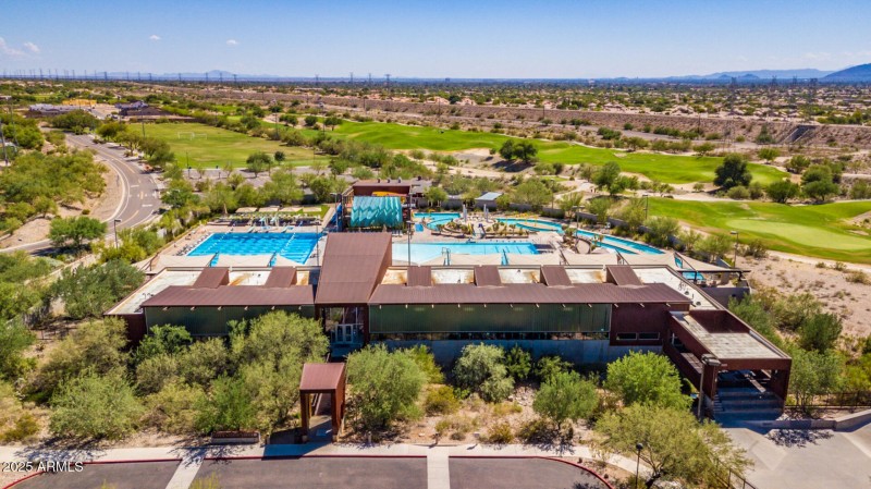 Aerial Pool and Golf Course View