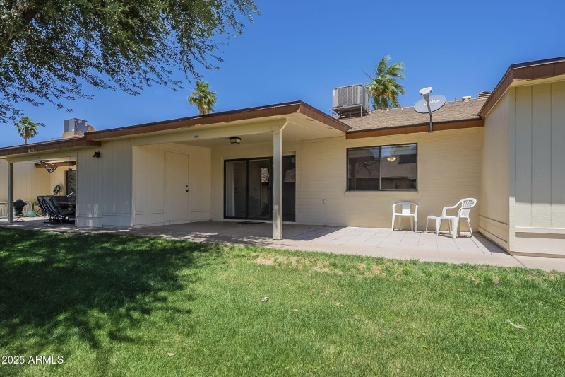 Large south-facing patio