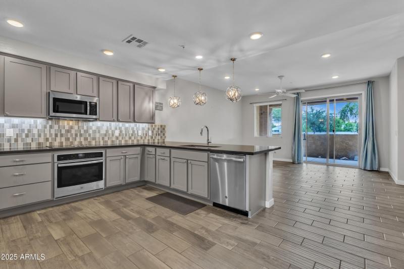 side view of kitchen