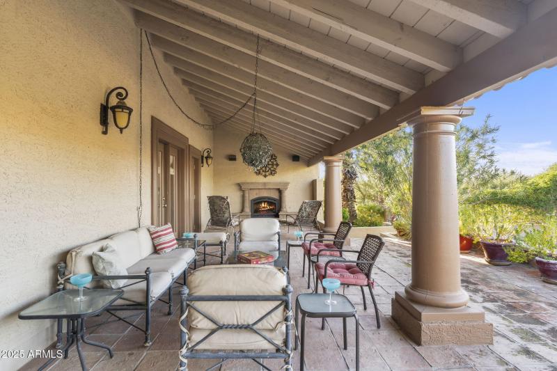 Fireplace near pool/spa/ waterfalls