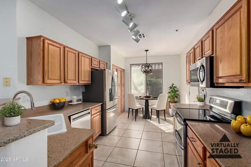 Virtually Staged Kitchen & Dining