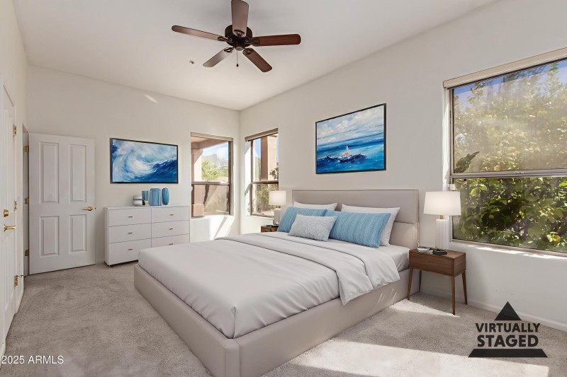 Virtually Staged Primary Bedroom
