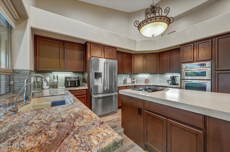 Mocha stained cabinetry