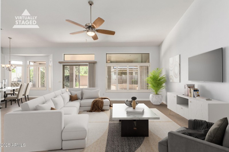 Virtually Staged Family Room