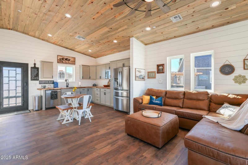 Pool House Living Room & Kitchen