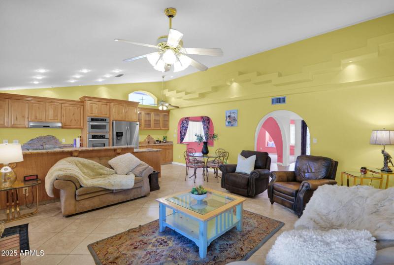 Family Room looks to Kitchen