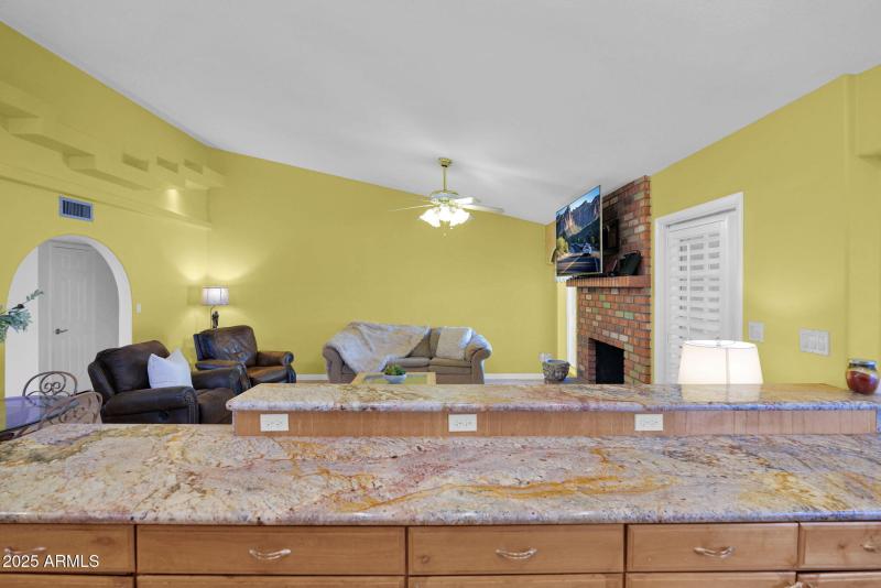 Kitchen Overlooks Family Room