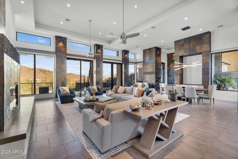 Slate tile accents throughout