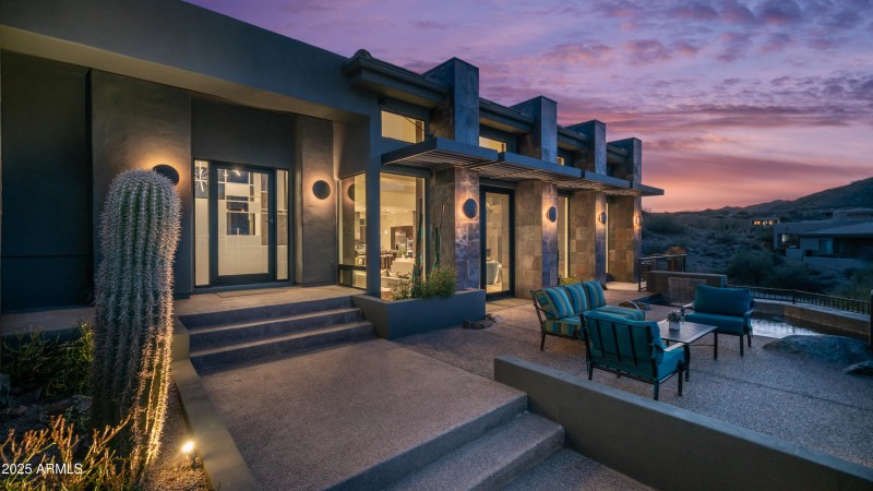 Front Exterior w/Stunning Sunset Views