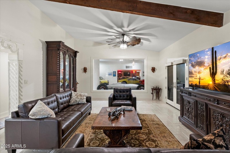 living room view to garage