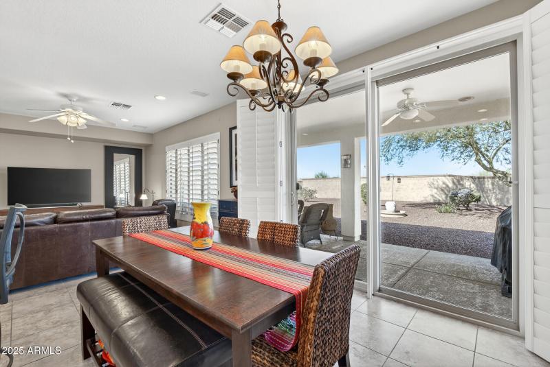 Dining area opens to the back yar