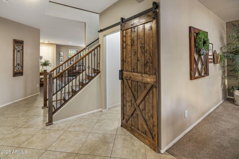 Barn door to laundry