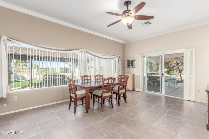 Dining area behind Kitchen