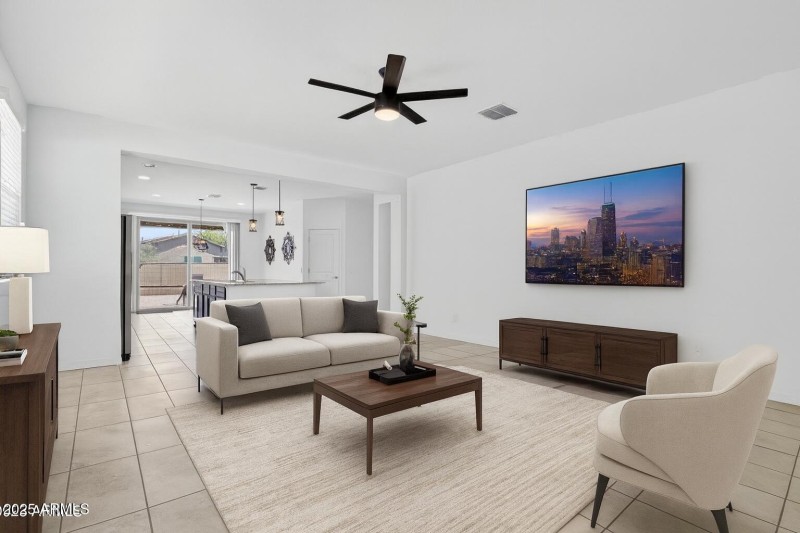 Virtually Staged living Room