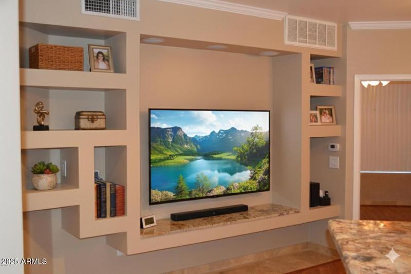 Built in entertainment center 112